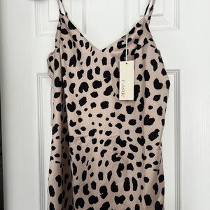 Leopard Print Spaghetti Strap Dress